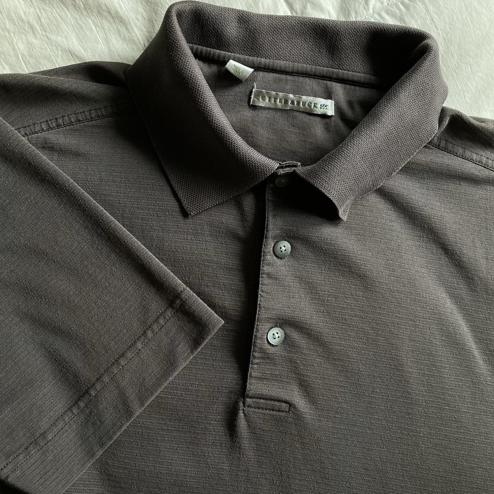 Cutter & Buck SS Polo Shirt Mens M Gray Cotton Poly Blend Neutral Golf EUC